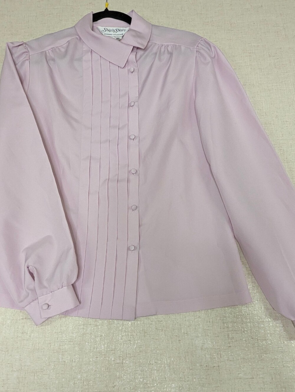 Vintage Ship'n Shore Lilac Pleated Front Blouse Sz Vintage 10 (S/M)